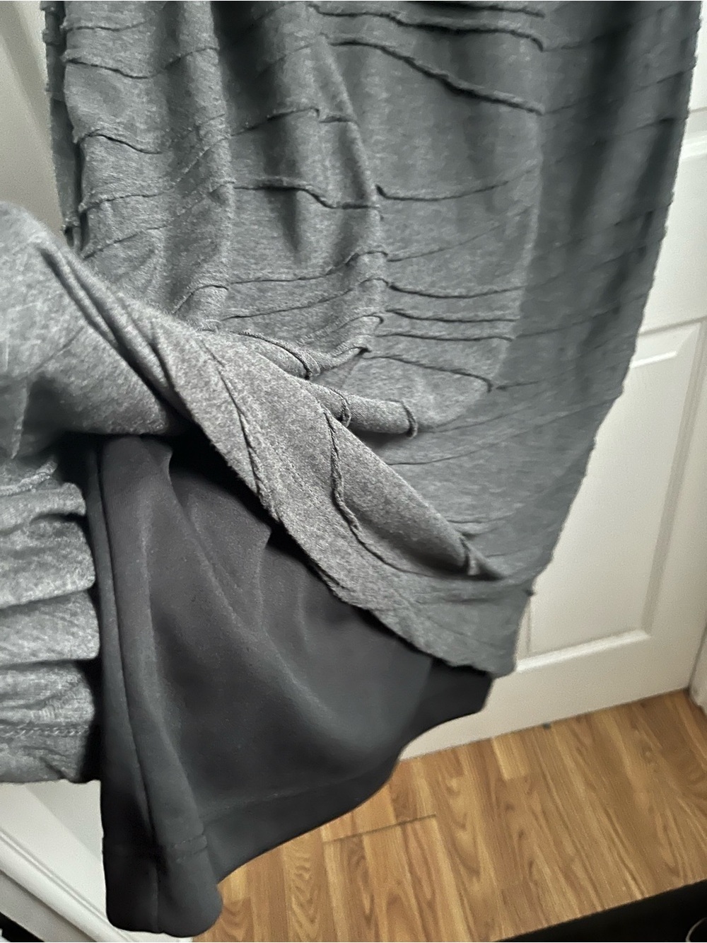 Frank Lyman Dress Summer Gray Large 12 Midi Textured Pattern Sleeveless - Picture 4 of 4